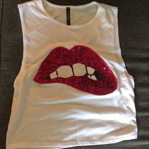 Glittery Lip tank